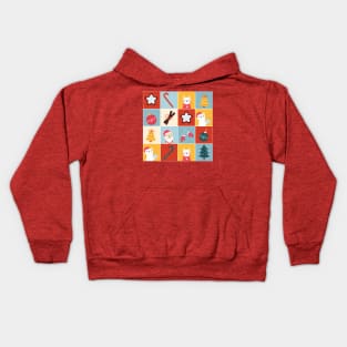 Cute French Bulldog Santa | Christmas Patterns Kids Hoodie